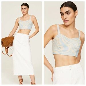 Untitled in Motion Sacra Crop Tank in Nuva Sky - M